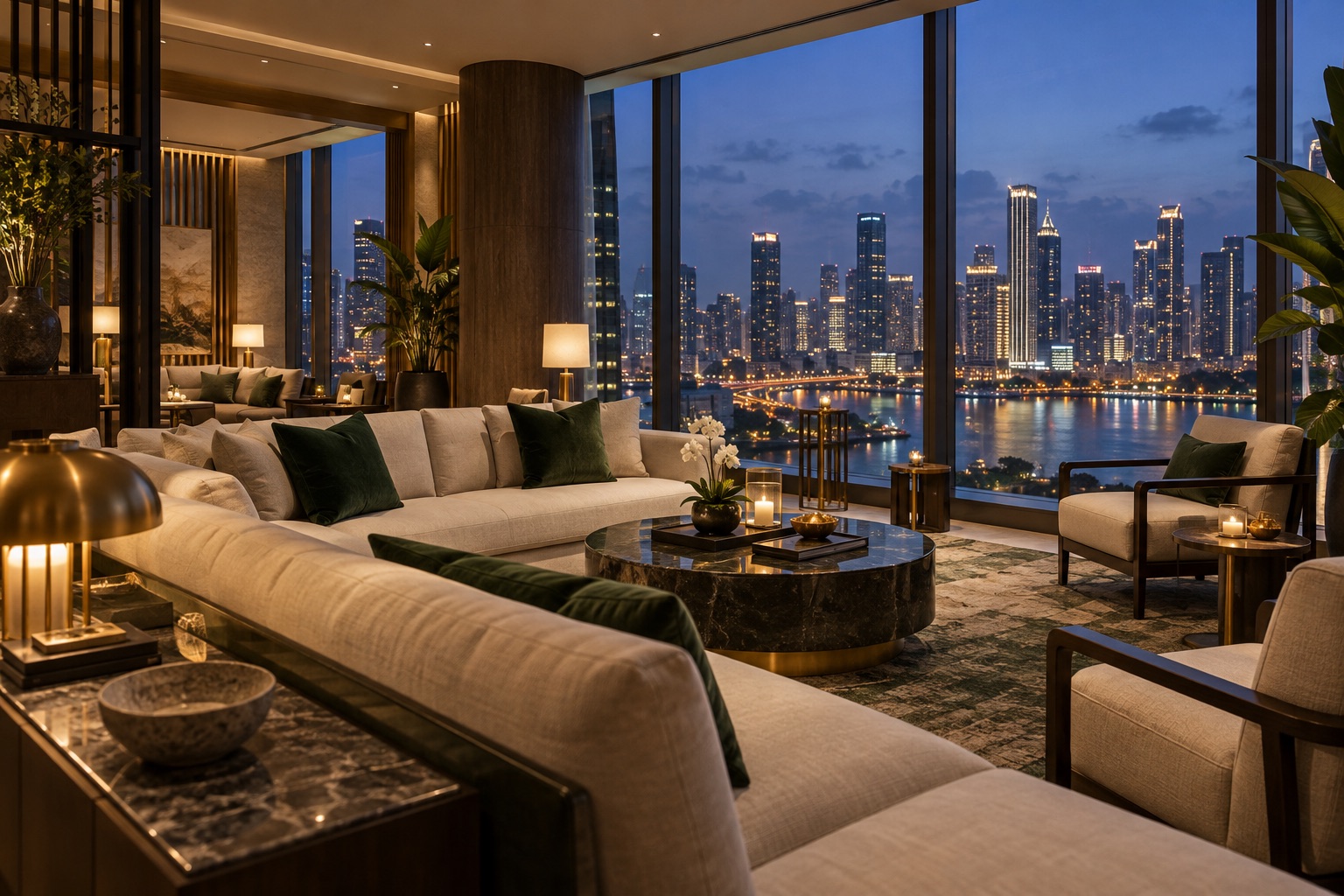 AI生成的酒店休息室氛围图，非马尼拉实景 / AI hotel lounge illustration, not Manila